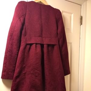 Burgundy trench coat